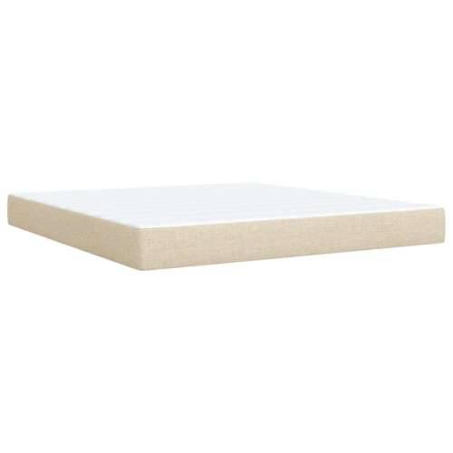 Krevet s oprugama i madracem krem 180x200 cm od tkanine - Krema 180 x 200 cm gumbi Cijena