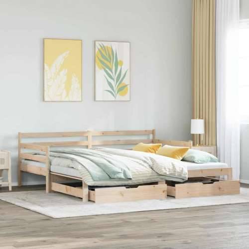 Dnevni krevet na razvlačenje s ladicama bez madraca 80x200 cm - natrual 80 x 200 cm Cijena