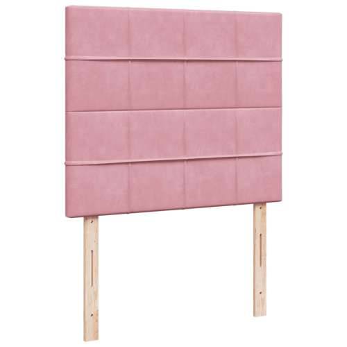 Box spring krevet s madracem ružičasti 120 x 200 cm baršunasti - Ružičasta 120 x 200 cm Blok s kvadratima Cijena