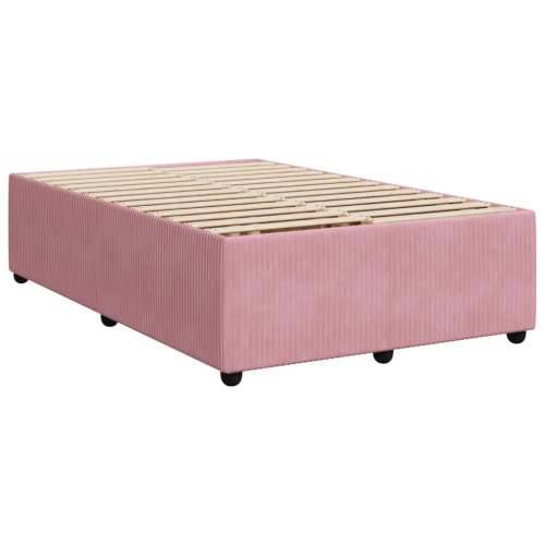 Box spring krevet s madracem ružičasti 120 x 200 cm baršunasti - Ružičasta 120 x 200 cm Blok s kvadratima Cijena