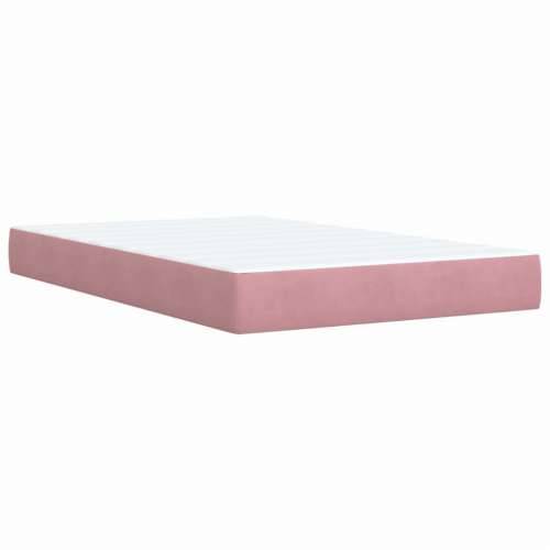 Box spring krevet s madracem ružičasti 120 x 200 cm baršunasti - Ružičasta 120 x 200 cm Blok s kvadratima Cijena