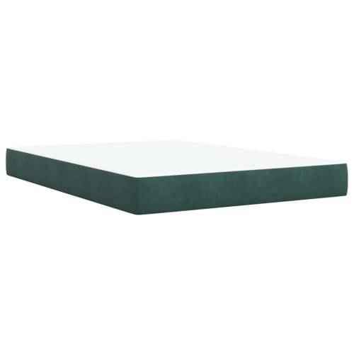 Krevet s oprugama i madracem tamnozeleni 140x190 cm baršunasti - Tamnozelena 140 x 190 cm Dizajn s gumbima Cijena