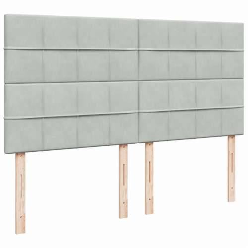 Krevet s oprugama i madracem svjetlosivi 200x200 cm baršunasti - Svjetlosiva 200 x 200 cm Blok s kvadratima Cijena