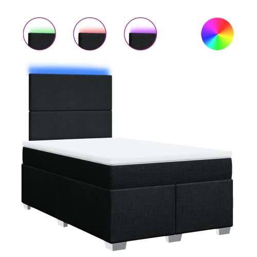 Krevet box spring s madracem crni 120 x 190 cm od tkanine - Crna 120 x 190 cm Gladak dizajn Cijena