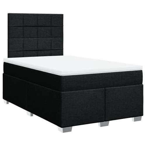 Krevet box spring s madracem crni 120 x 190 cm od tkanine - Crna 120 x 190 cm Blok s kvadratima Cijena