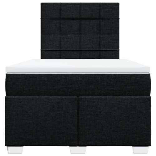 Krevet box spring s madracem crni 120 x 190 cm od tkanine - Crna 120 x 190 cm Blok s kvadratima Cijena