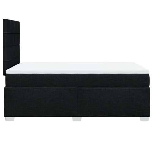 Krevet box spring s madracem crni 120 x 190 cm od tkanine - Crna 120 x 190 cm Blok s kvadratima Cijena