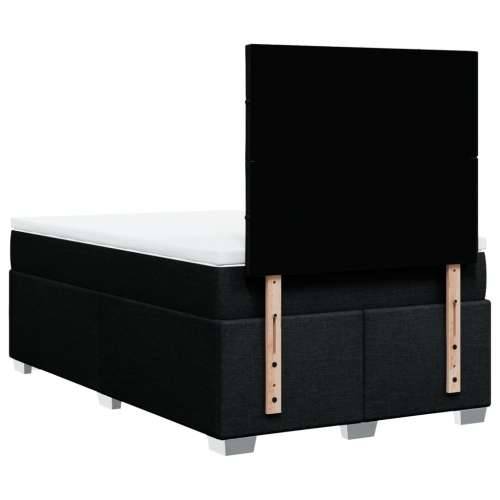 Krevet box spring s madracem crni 120 x 190 cm od tkanine - Crna 120 x 190 cm Blok s kvadratima Cijena