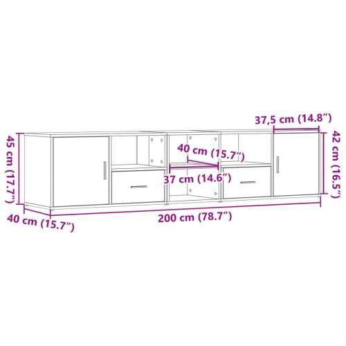 Kutni ormarić boja starog drva 200x40x45 cm konstruirano drvo - Staro drvo 1 Cijena