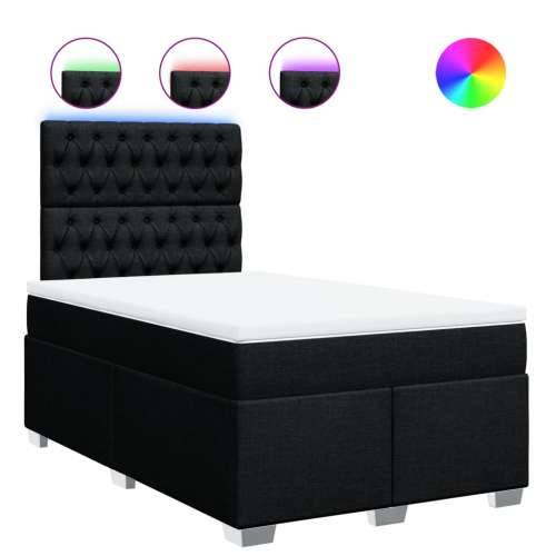 Krevet box spring s madracem crni 120 x 190 cm od tkanine - Crna 120 x 190 cm Dizajn s gumbima Cijena
