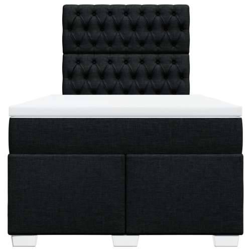 Krevet box spring s madracem crni 120 x 190 cm od tkanine - Crna 120 x 190 cm Dizajn s gumbima Cijena
