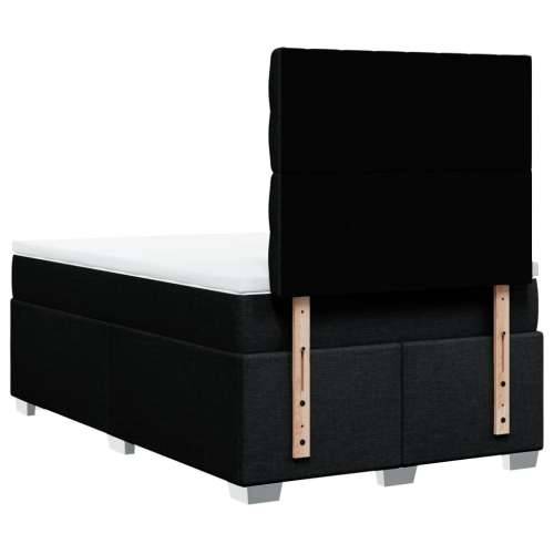Krevet box spring s madracem crni 120 x 190 cm od tkanine - Crna 120 x 190 cm Dizajn s gumbima Cijena