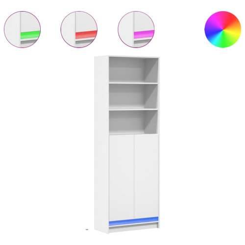 Visoka komoda LED bijela 69x32,5x200 cm konstruirano drvo Bijela 1 69 cm Cijena