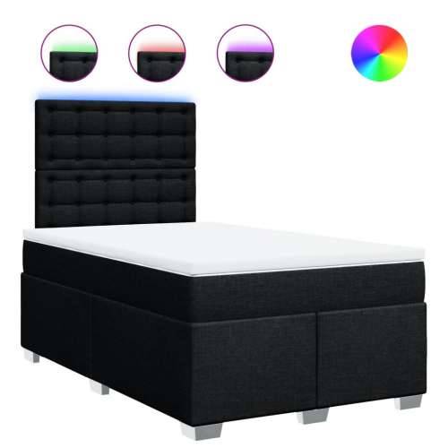 Krevet box spring s madracem crni 120 x 190 cm od tkanine - Crna 120 x 190 cm gumbi Cijena