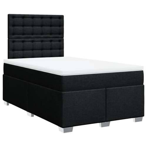 Krevet box spring s madracem crni 120 x 190 cm od tkanine - Crna 120 x 190 cm gumbi Cijena