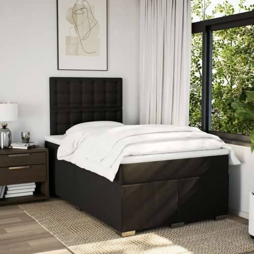 Krevet box spring s madracem crni 120 x 190 cm od tkanine - Crna 120 x 190 cm gumbi Cijena