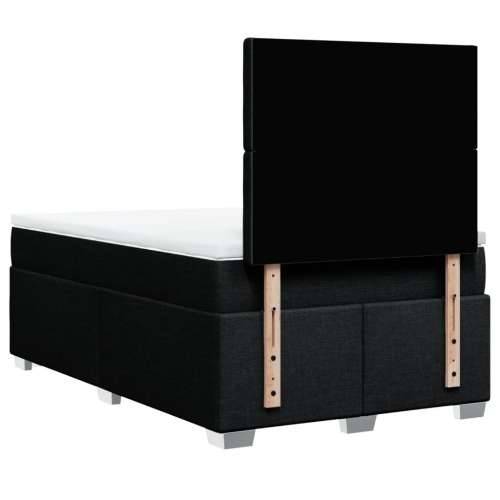 Krevet box spring s madracem crni 120 x 190 cm od tkanine - Crna 120 x 190 cm gumbi Cijena