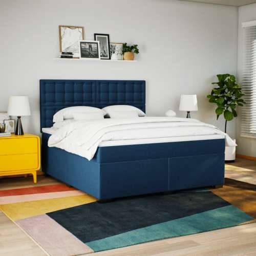 Krevet s oprugama i madracem plavi 180x200 cm od tkanine - Plava 180 x 200 cm gumbi Cijena