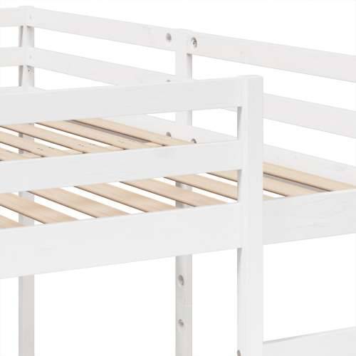 Trostruki krevet na kat bijeli 200x200/80x200 cm od borovine - Bijela 200 x 200/80 x 200 cm Cijena