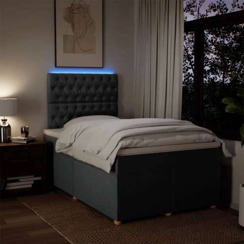 Krevet box spring s madracem tamnosivi 120 x 190 cm tkanina - Tamno siva 120 x 190 cm Dizajn s gumbima Cijena
