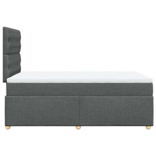 Krevet box spring s madracem tamnosivi 120 x 190 cm tkanina - Tamno siva 120 x 190 cm Dizajn s gumbima Cijena