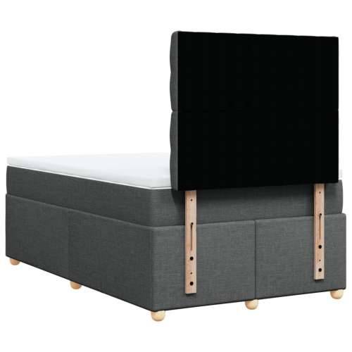 Krevet box spring s madracem tamnosivi 120 x 190 cm tkanina - Tamno siva 120 x 190 cm Dizajn s gumbima Cijena