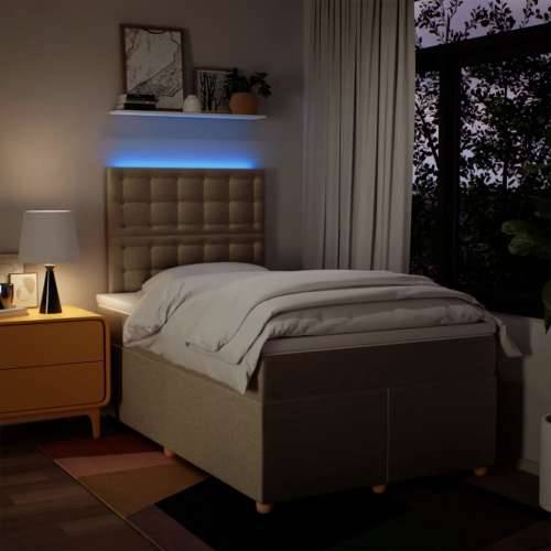 Krevet box spring s madracem krem 120 x 190 cm od tkanine - Krema 120 x 190 cm gumbi Cijena