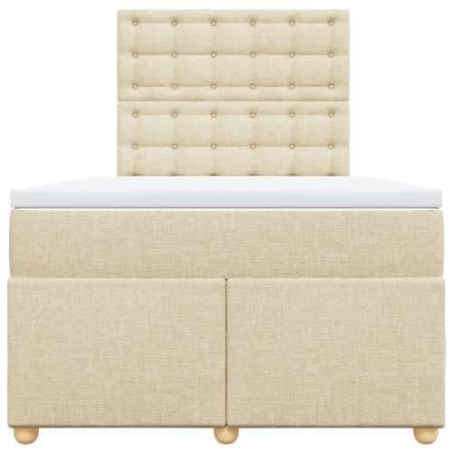Krevet box spring s madracem krem 120 x 190 cm od tkanine - Krema 120 x 190 cm gumbi Cijena