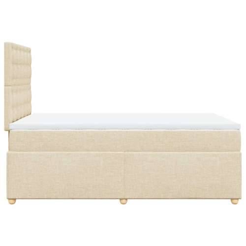 Krevet box spring s madracem krem 120 x 190 cm od tkanine - Krema 120 x 190 cm gumbi Cijena