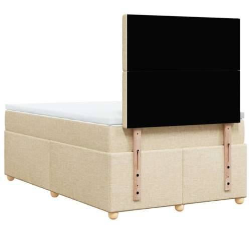 Krevet box spring s madracem krem 120 x 190 cm od tkanine - Krema 120 x 190 cm gumbi Cijena