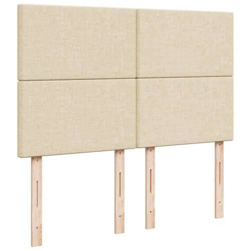 Krevet s oprugama i madracem krem 140 x 190 cm od tkanine - Krema 140 x 190 cm Gladak dizajn Cijena