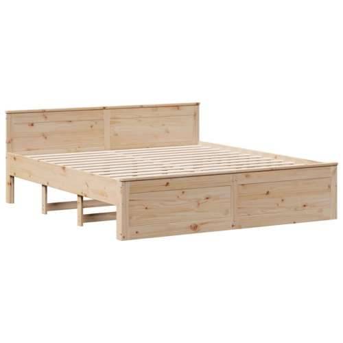 Okvir kreveta bez madraca s uzglavljem 200x200 cm od borovine - Prirodna 200 x 200 cm Cijena