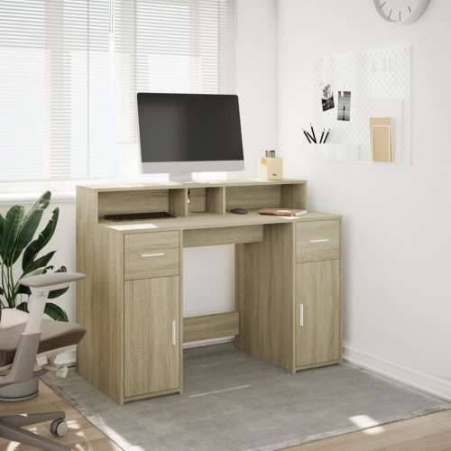 Radni stol s LED svjetlima hrast 120x55x91 cm konstruirano drvo - sonoma hrast 120 x 55 x 91 cm Cijena