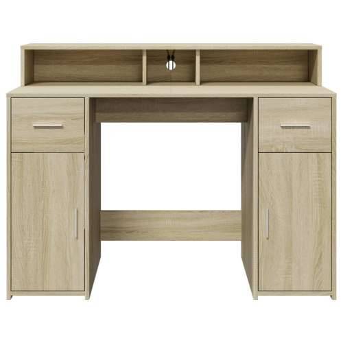 Radni stol s LED svjetlima hrast 120x55x91 cm konstruirano drvo - sonoma hrast 120 x 55 x 91 cm Cijena