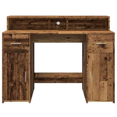 Radni stol s LED svjetlima boja starog drva 120x55x91 cm drveni - Staro drvo 120 x 55 x 91 cm Cijena