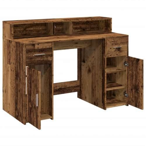 Radni stol s LED svjetlima boja starog drva 120x55x91 cm drveni - Staro drvo 120 x 55 x 91 cm Cijena