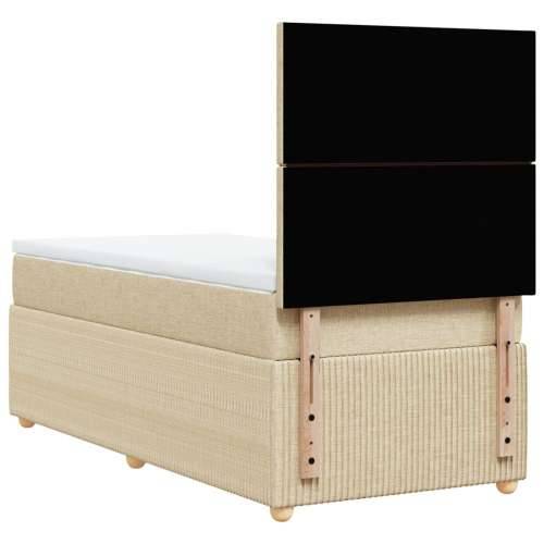 Krevet s oprugama i madracem krem 100 x 200 cm od tkanine - Krema 100 x 200 cm Gladak dizajn Cijena