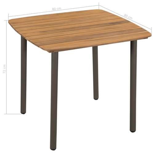 Vrtni stol 80 x 80 x 72 cm od masivnog bagremovog drva i čelika Cijena