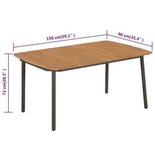 Vrtni stol 150 x 90 x 72 cm masivno bagremovo drvo i čelik Cijena
