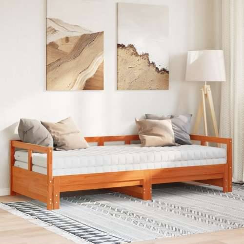 Dnevni krevet na razvlačenje s madracima 80x200 cm od borovine - Voštano smeđa 80 x 200 cm Da Cijena