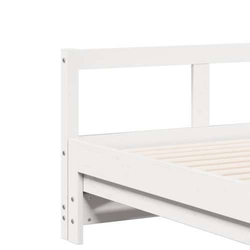 Dnevni krevet na razvlačenje s madracima 90x200 cm od borovine - Bijela 90 x 200 cm Da Cijena