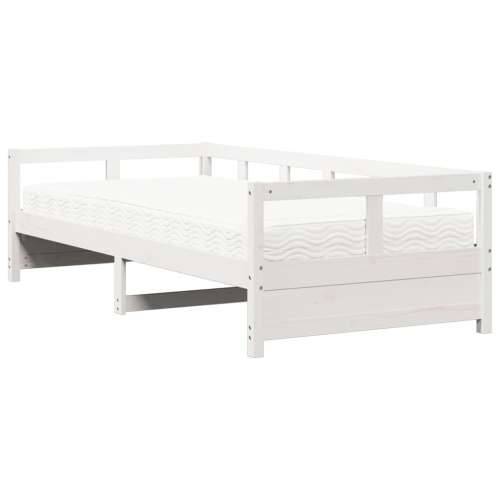 Dnevni krevet s madracem bijeli 90 x 190 cm masivna borovina - Bijela 90 x 190 cm Da Cijena