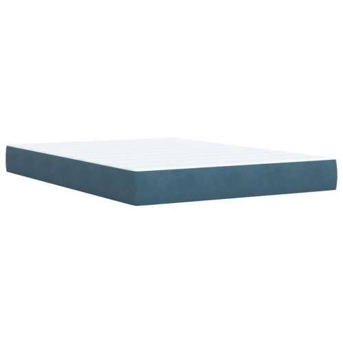 Krevet s oprugama i madracem plavi 140x190 cm baršunasti - Plava 140 x 190 cm gumbi Cijena