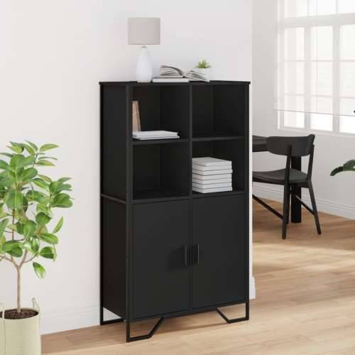Visoka komoda crna 79,5 x 35,5 x 137,5 cm od konstruiranog drva - Crna 1 Cijena