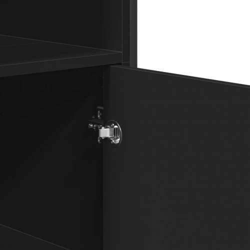 Visoka komoda crna 79,5 x 35,5 x 137,5 cm od konstruiranog drva - Crna 1 Cijena