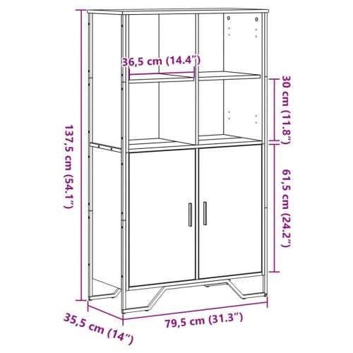Visoka komoda crna 79,5 x 35,5 x 137,5 cm od konstruiranog drva - Crna 1 Cijena
