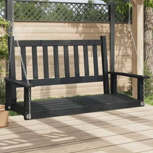 Vrtna klupa za ljuljanje s metalnim lancima crna od jelovine - Crna 115 x 65 x 63 cm 1 Cijena