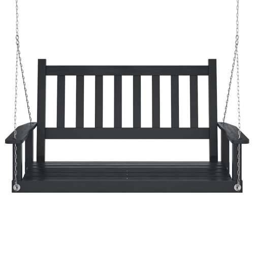 Vrtna klupa za ljuljanje s metalnim lancima crna od jelovine - Crna 115 x 65 x 63 cm 1 Cijena