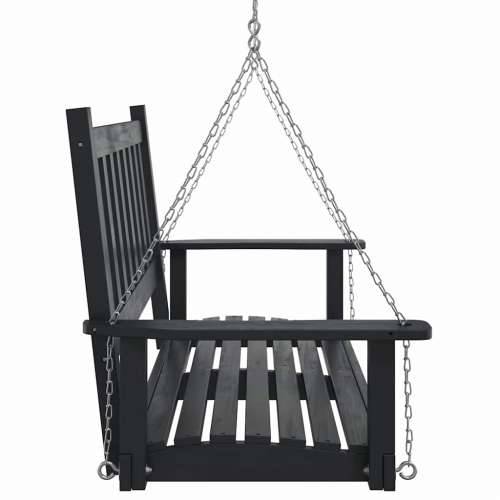 Vrtna klupa za ljuljanje s metalnim lancima crna od jelovine - Crna 115 x 65 x 63 cm 1 Cijena