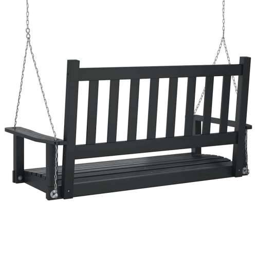 Vrtna klupa za ljuljanje s metalnim lancima crna od jelovine - Crna 115 x 65 x 63 cm 1 Cijena